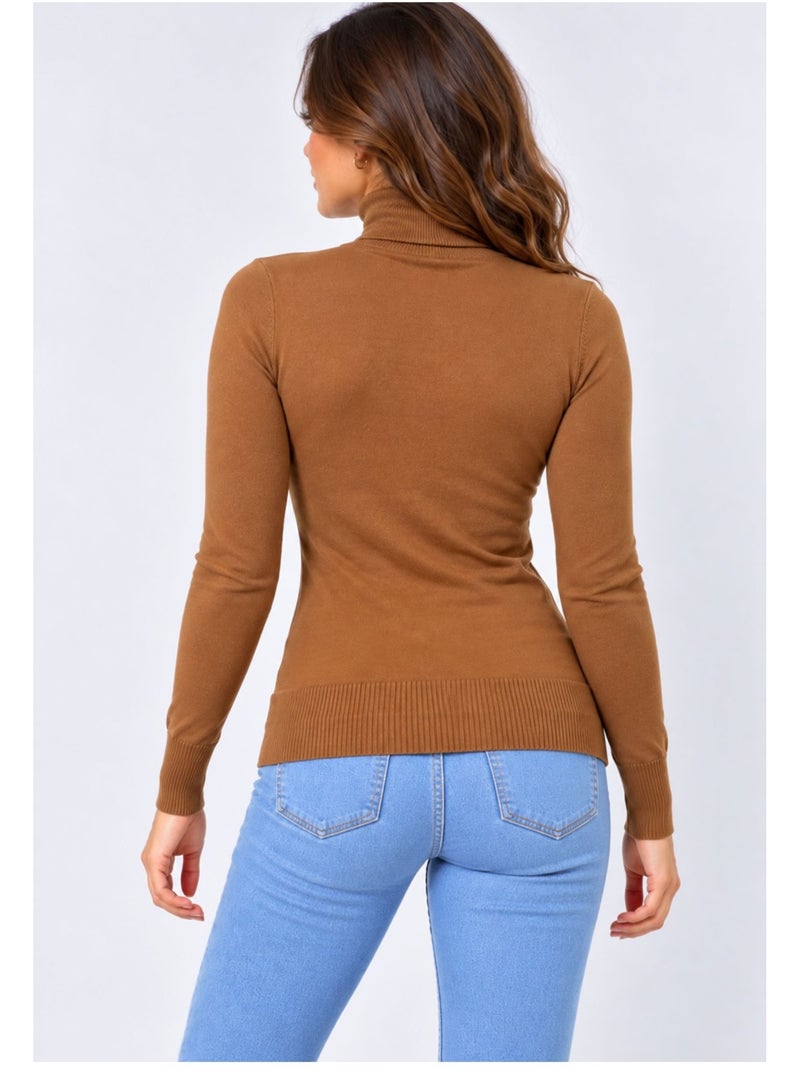 Jersey de cuello alto kebello Camel - Kiabi