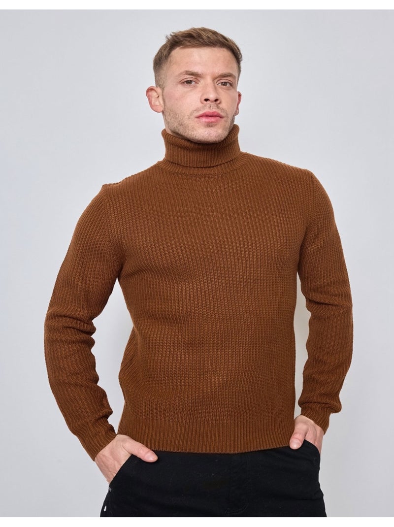 Jersey de cuello alto Kebello Marrón - Kiabi