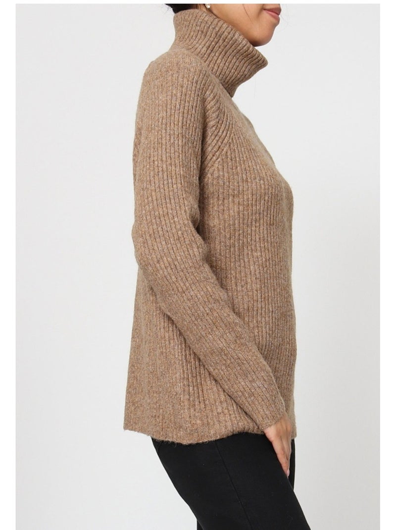 Jersey de cuello alto Kebello Marrón - Kiabi