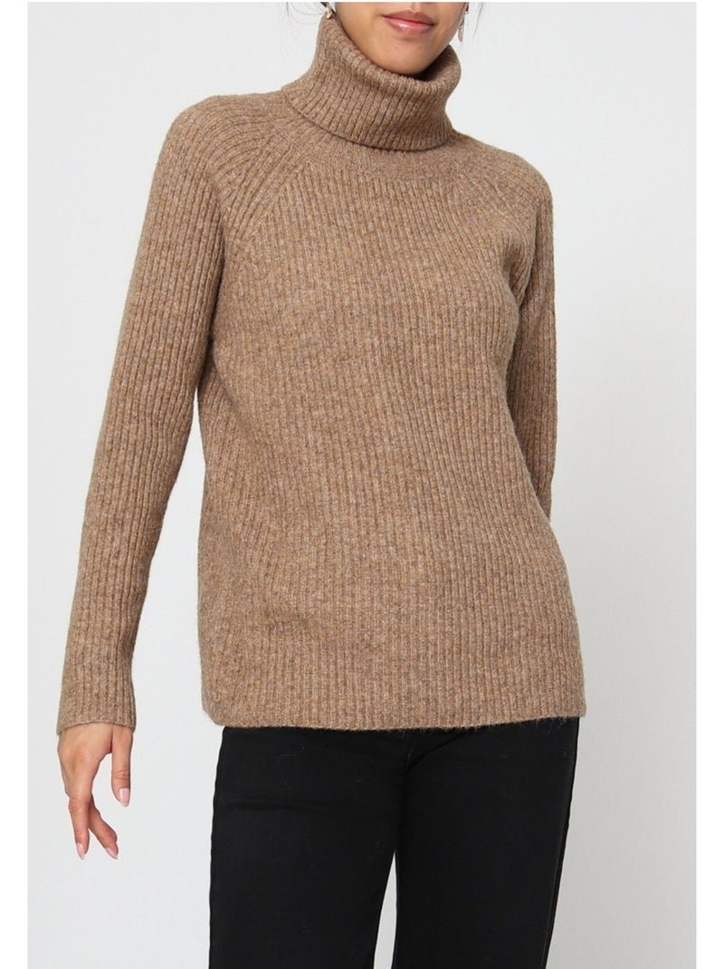 Jersey de cuello alto kebello Marrón - Kiabi