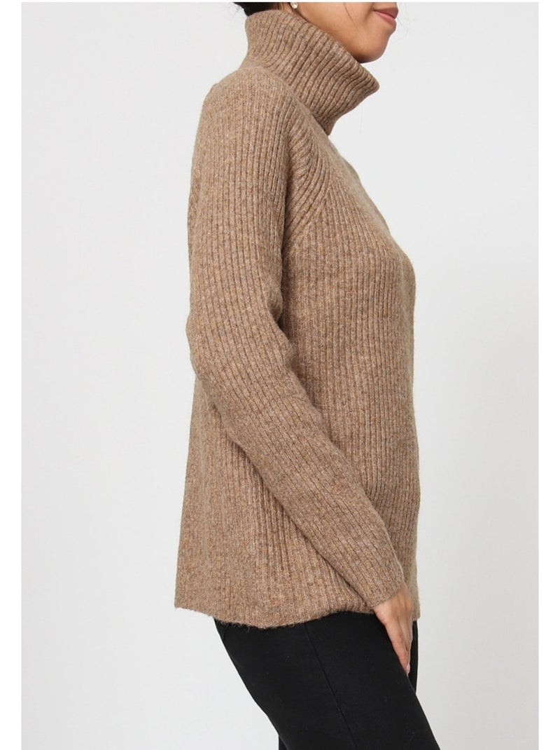 Jersey de cuello alto kebello Marrón - Kiabi