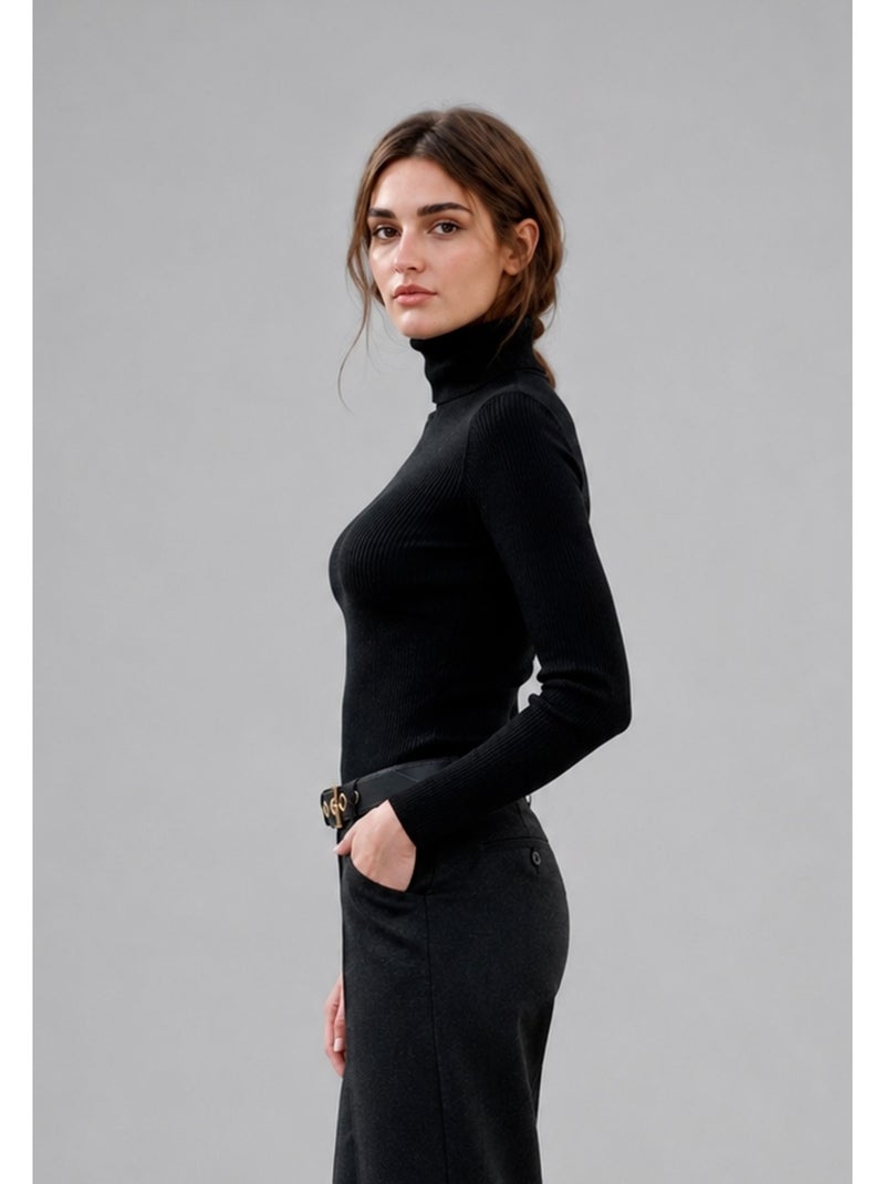 Jersey de cuello alto kebello Negro Negro - Kiabi