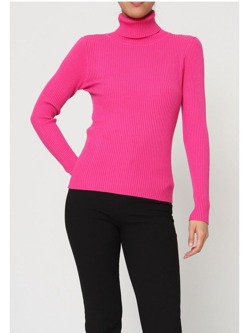 Jersey de cuello alto Kebello Rosa fucsia - Kiabi