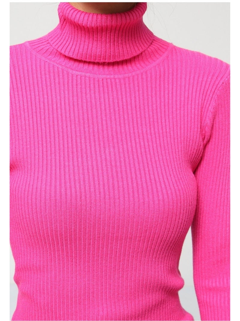 Jersey de cuello alto Kebello Rosa fucsia - Kiabi