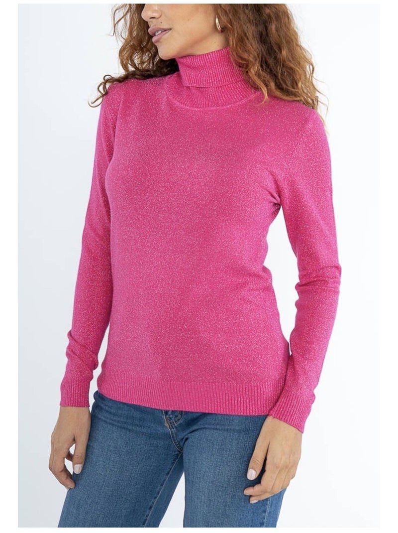 Jersey de cuello alto Kebello Rosa fucsia - Kiabi