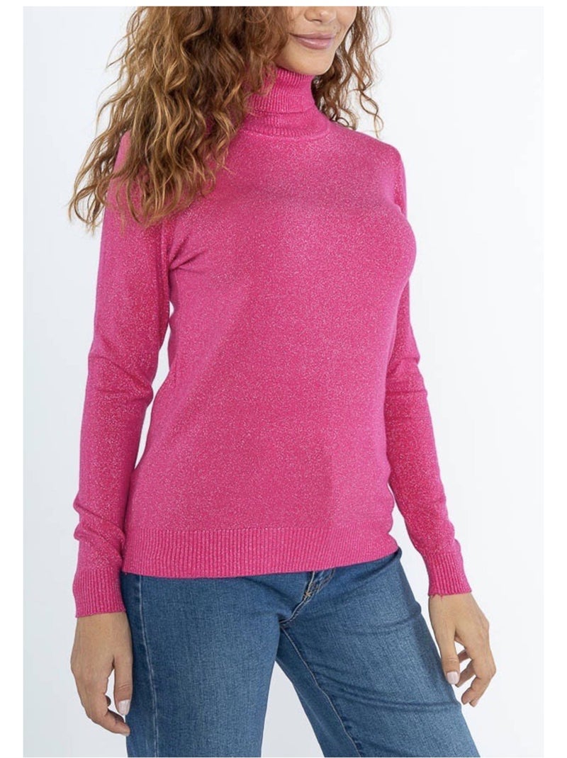 Jersey de cuello alto Kebello Rosa fucsia - Kiabi