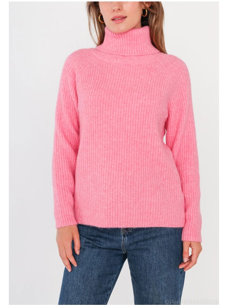 Jersey de cuello alto kebello Rosa - Kiabi