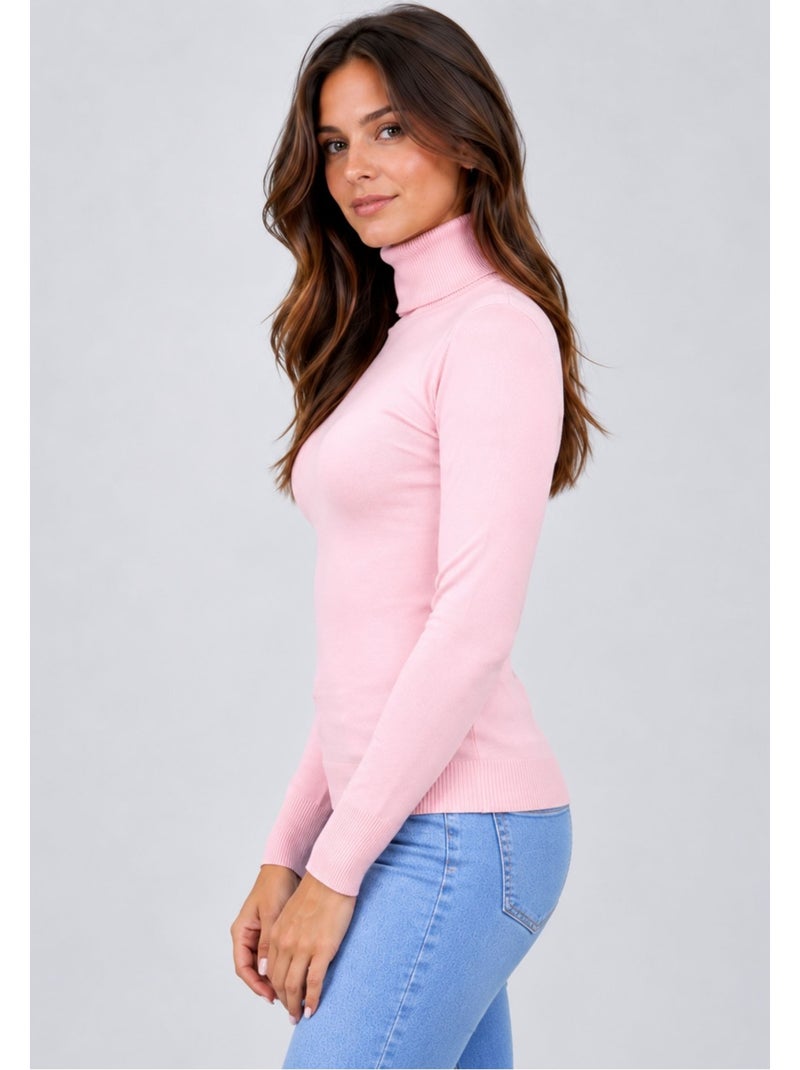 Jersey de cuello alto kebello Rosa - Kiabi