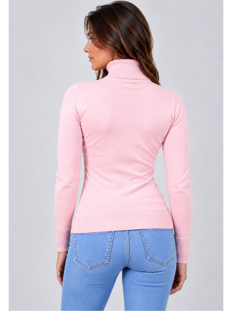 Jersey de cuello alto kebello Rosa - Kiabi