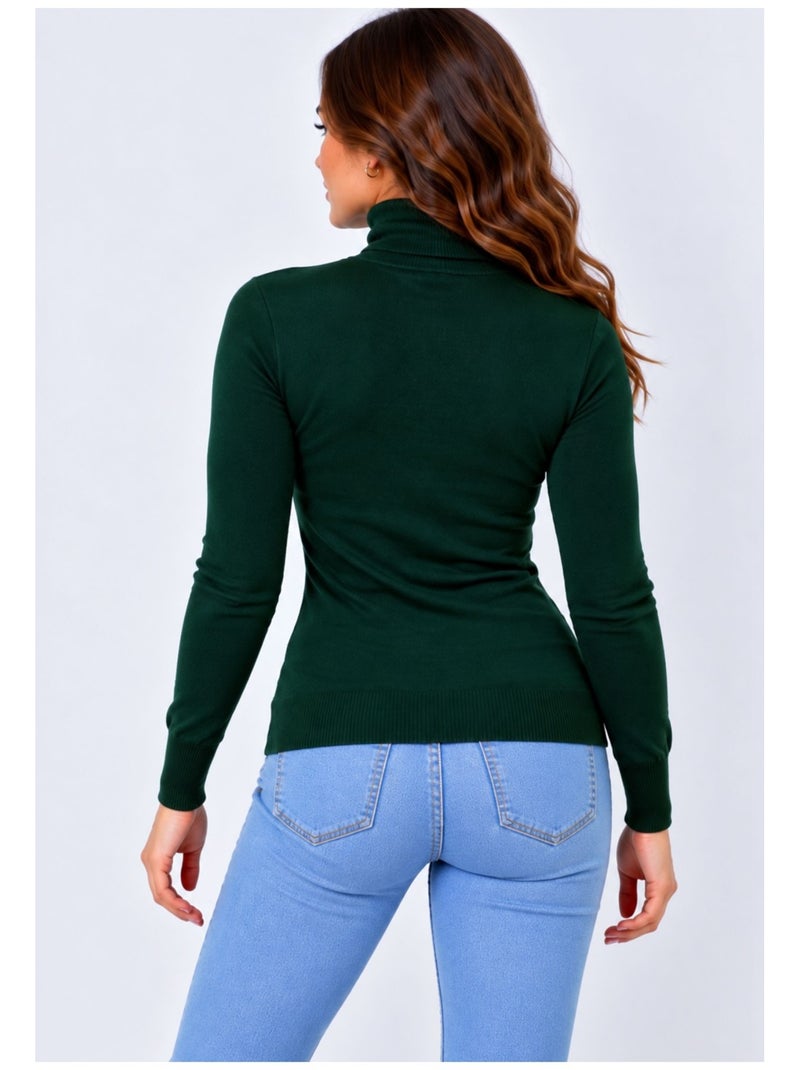 Jersey de cuello alto kebello Verde oscuro - Kiabi