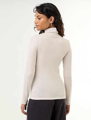 Jersey de cuello alto liso de lana mezclada