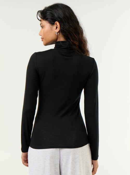 Jersey de cuello alto liso de lana mezclada - Kiabi Jersey de cuello alto liso de lana mezclada - Kiabi