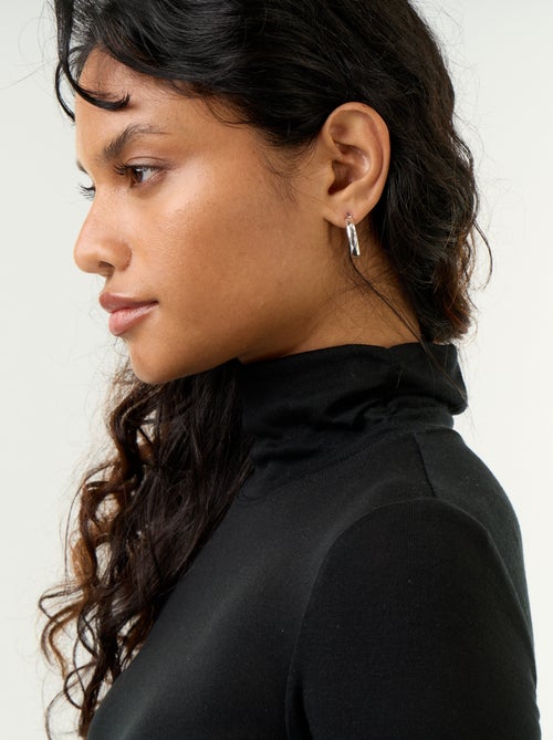 Jersey de cuello alto liso de lana mezclada - Kiabi Jersey de cuello alto liso de lana mezclada - Kiabi