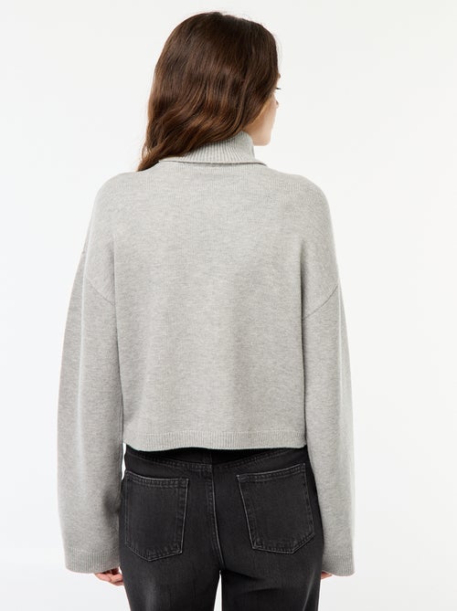 Jersey de cuello alto liso - Kiabi