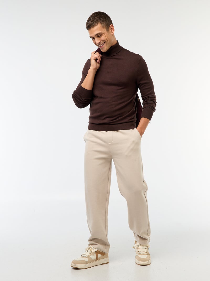 Jersey de cuello alto liso Marron - Kiabi