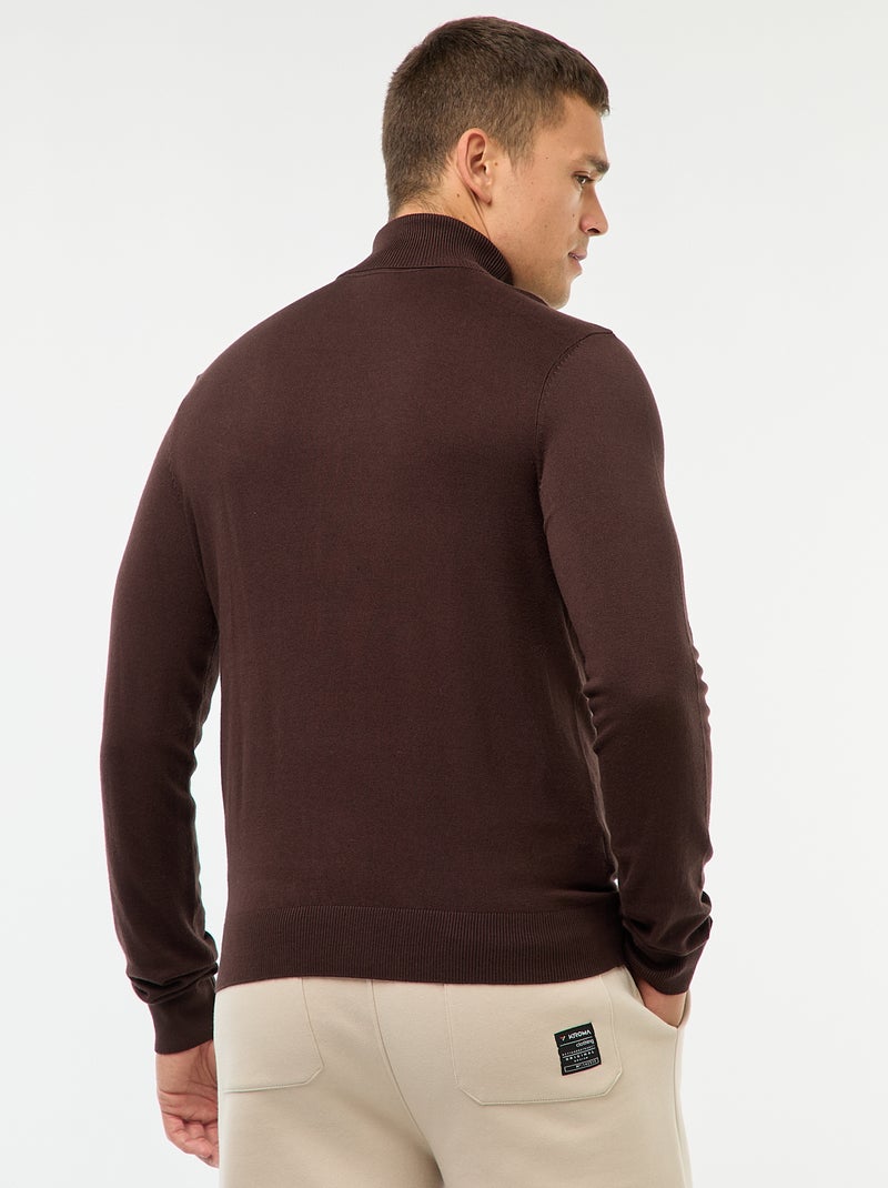 Jersey de cuello alto liso Marron - Kiabi