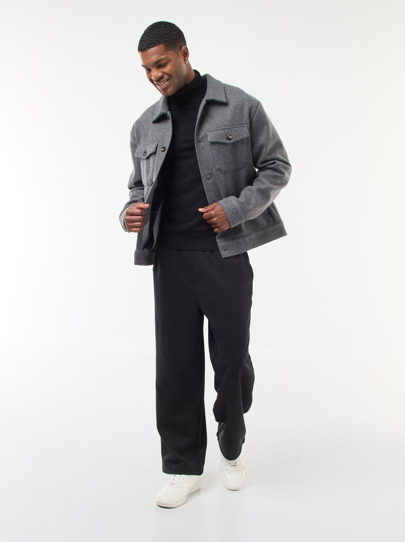 Jersey de cuello alto liso Negro - Kiabi