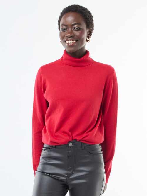 Jersey de cuello alto liso - Kiabi