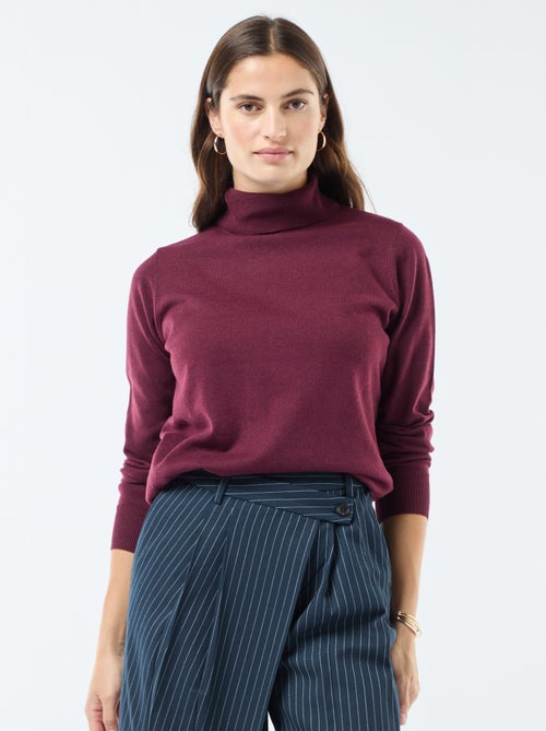 Jersey de cuello alto liso - Kiabi