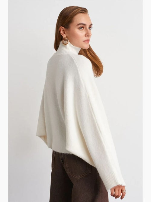 Jersey de cuello alto oversize acanalado - Kiabi Jersey de cuello alto oversize acanalado - Kiabi