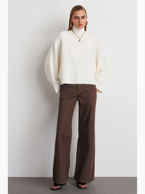 Jersey de cuello alto oversize acanalado - Kiabi Jersey de cuello alto oversize acanalado - Kiabi