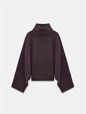 Jersey de cuello alto oversize acanalado