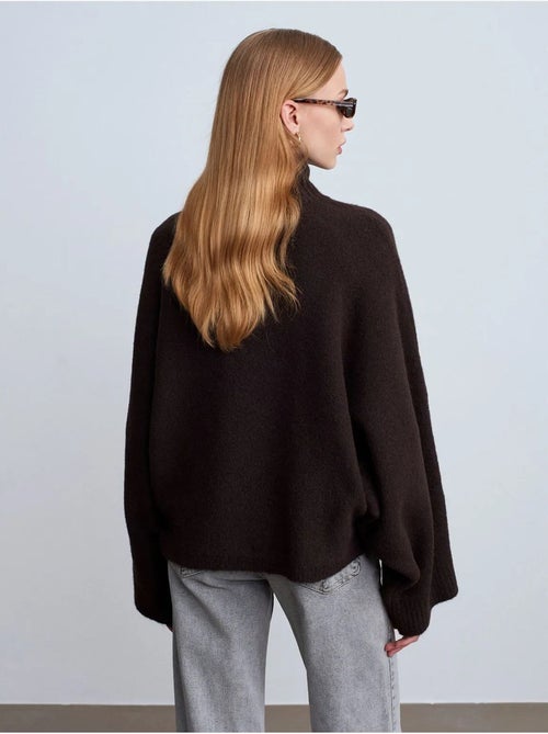 Jersey de cuello alto oversize acanalado - Kiabi Jersey de cuello alto oversize acanalado - Kiabi