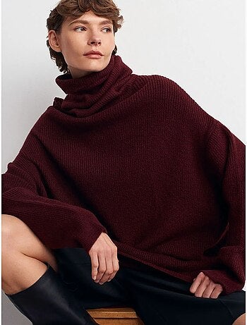 Jersey de cuello alto oversize acanalado