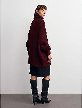 Jersey de cuello alto oversize acanalado