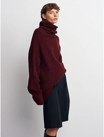 Jersey de cuello alto oversize acanalado