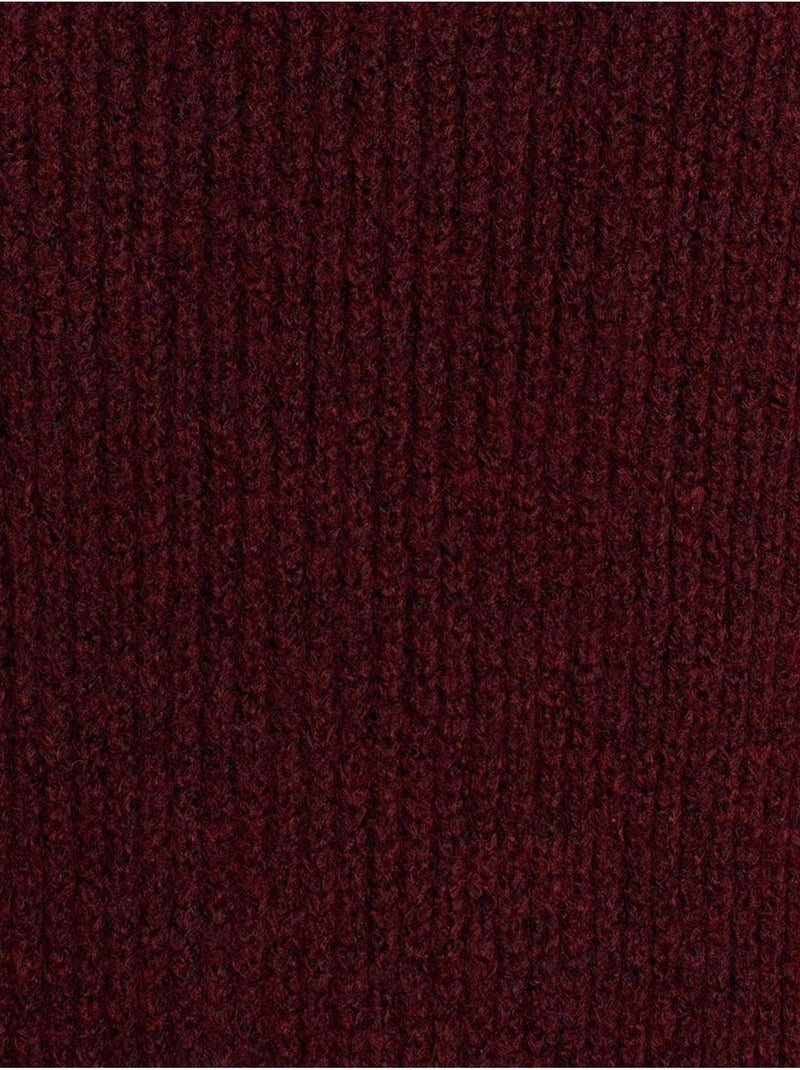 Jersey de cuello alto oversize acanalado Rojo burdeos - Kiabi