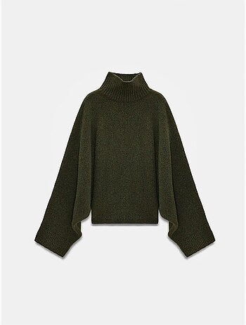 Jersey de cuello alto oversize acanalado