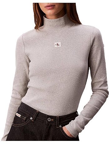 Jersey de cuello alto para mujer Calvin Klein Jeans