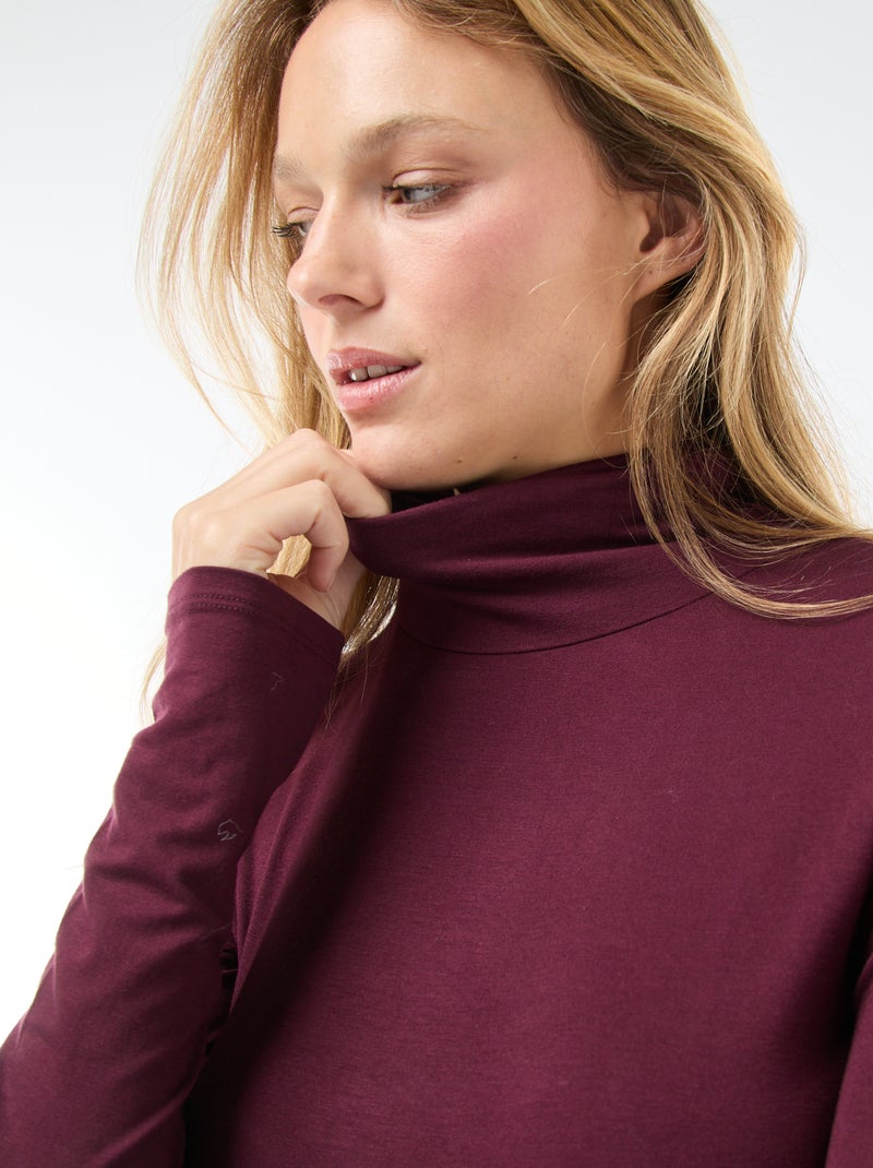 Jersey de cuello alto y manga larga Rojo - Kiabi