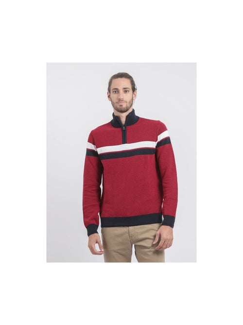 Jersey de cuello alzado con cremallera pur coton LODJEFF - Kiabi