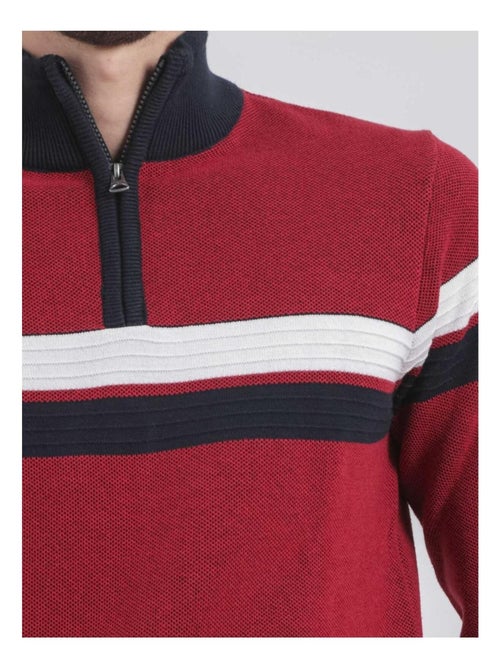 Jersey de cuello alzado con cremallera pur coton LODJEFF - Kiabi