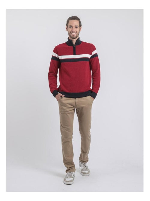 Jersey de cuello alzado con cremallera pur coton LODJEFF - Kiabi