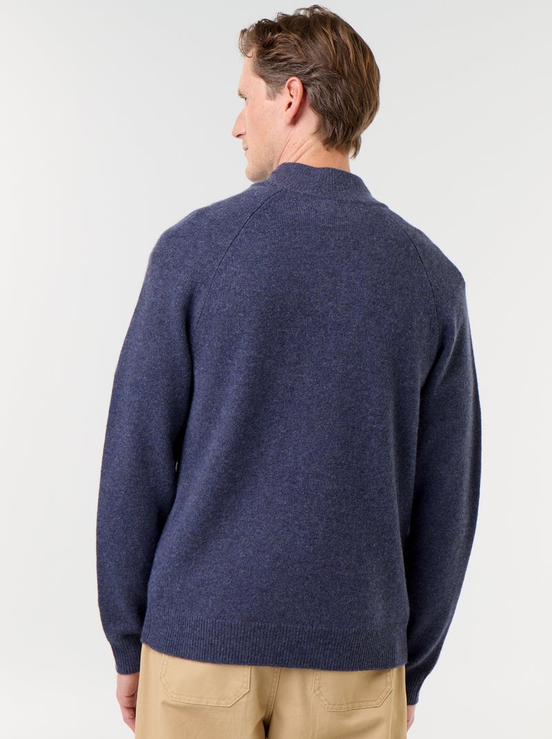 Jersey de cuello camionero 100% lana - Premium Azul - Kiabi