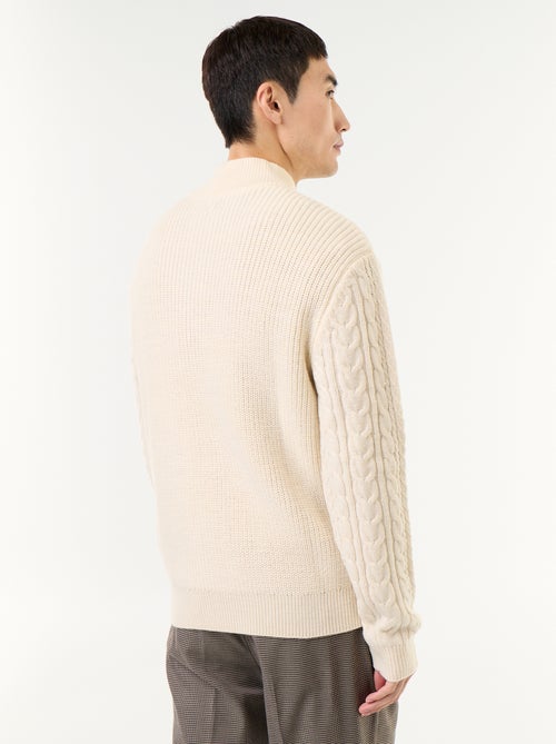 Jersey de cuello camionero de punto trenzado - Kiabi