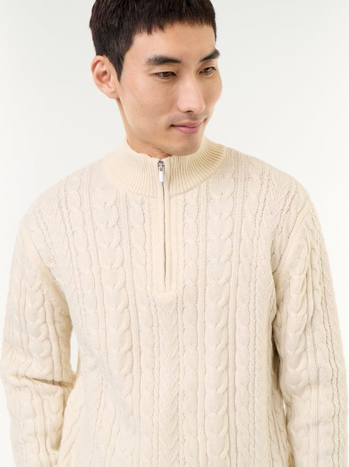 Jersey de cuello camionero de punto trenzado - Kiabi