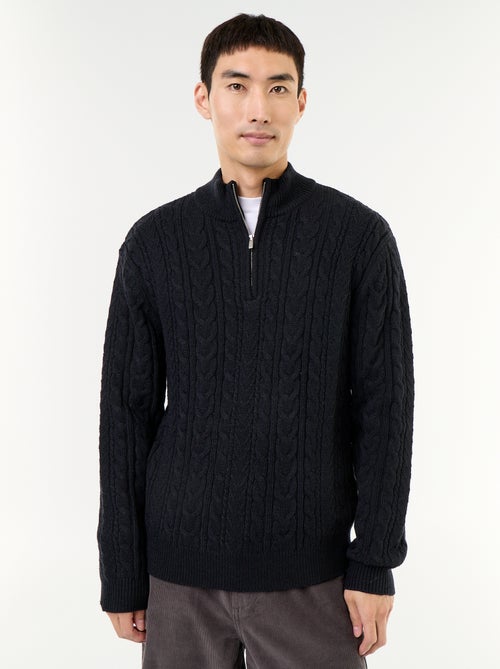 Jersey de cuello camionero de punto trenzado - Kiabi