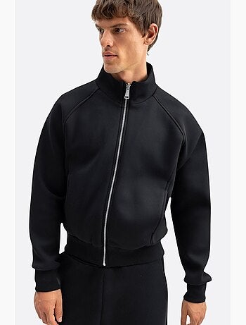 Jersey de cuello con cremallera y canalé giesto
