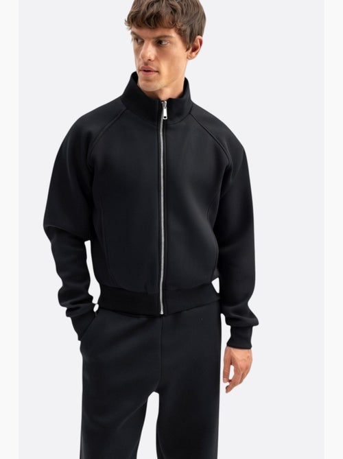 Jersey de cuello con cremallera y canalé giesto - Kiabi