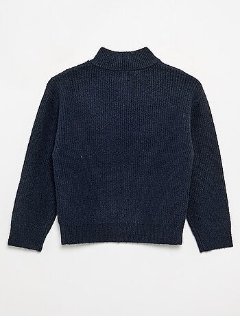 Jersey de cuello de camionero de punto grueso
