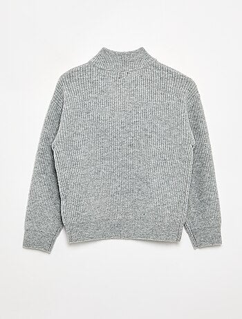 Jersey de cuello de camionero de punto grueso
