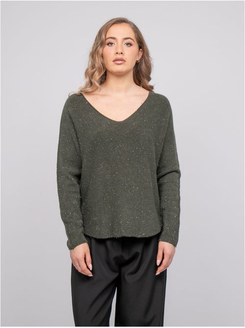 Jersey de cuello de pico de punto con hilo brillante kassiane - Kiabi Jersey de cuello de pico de punto con hilo brillante kassiane - Kiabi