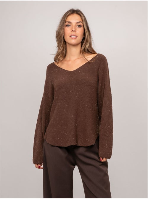 Jersey de cuello de pico de punto con hilo brillante kassiane - Kiabi Jersey de cuello de pico de punto con hilo brillante kassiane - Kiabi