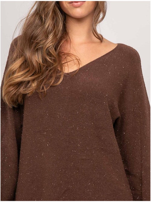 Jersey de cuello de pico de punto con hilo brillante kassiane - Kiabi Jersey de cuello de pico de punto con hilo brillante kassiane - Kiabi