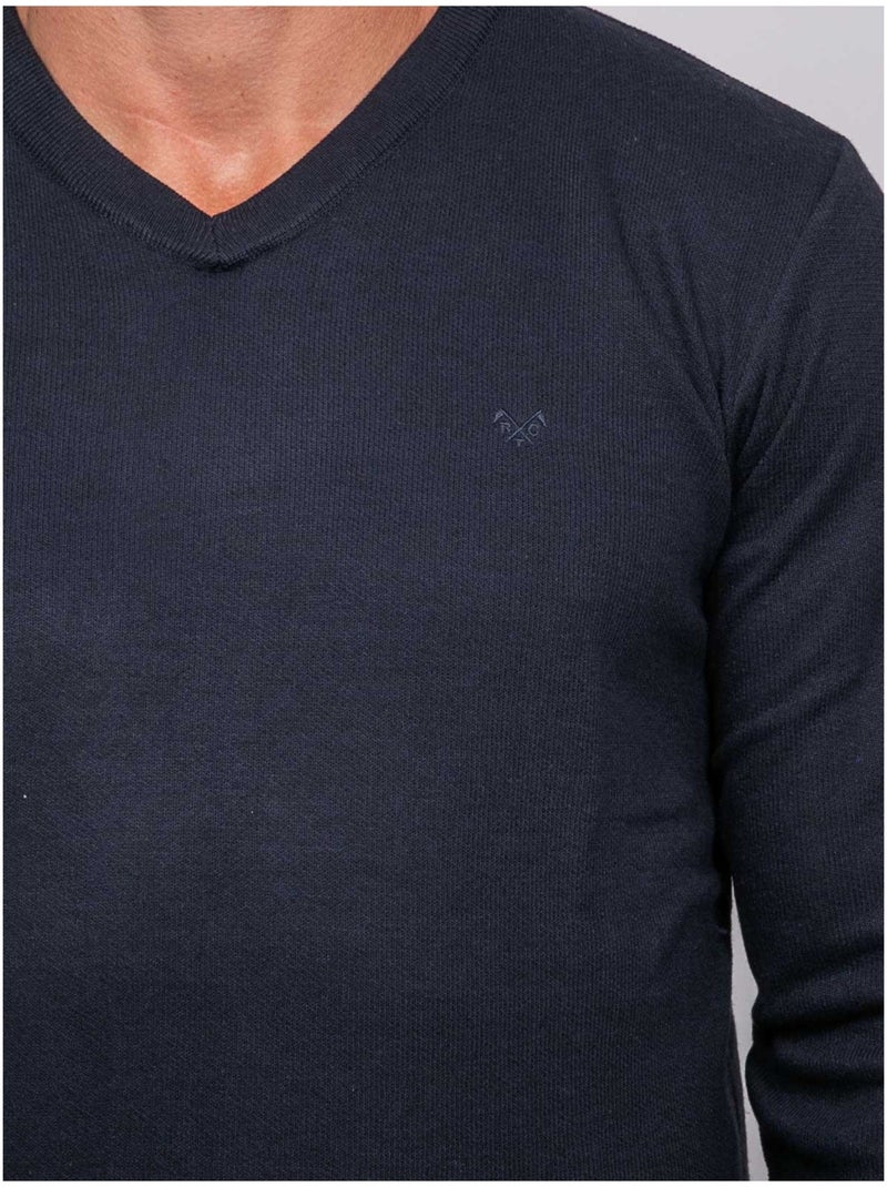 Jersey de cuello de pico lamboise Azul marino - Kiabi