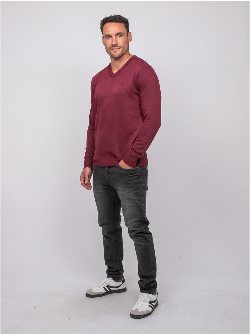 Jersey de cuello de pico lamboise Burdeos - Kiabi